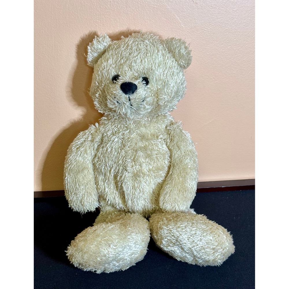 Vintage GMA Accessories Cream Shaggy Teddy Bear Plush Stuffed Spaghetti Fur 15"
